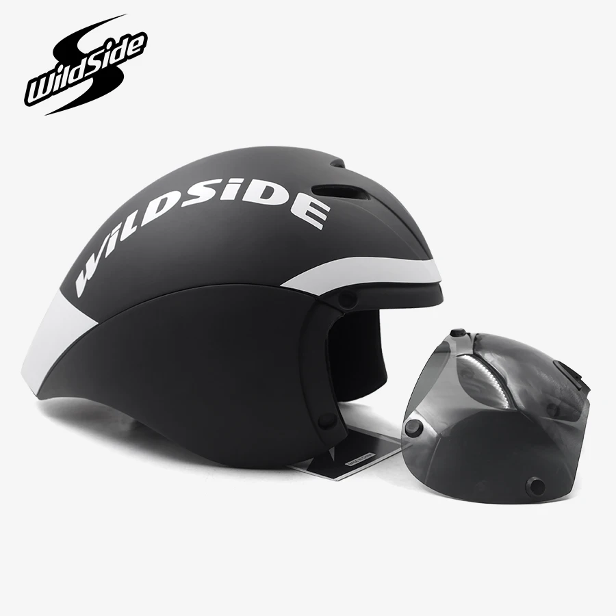 Wildside Race TT Biycle Helmet 4 lens Goggles Triathlon Tri Aero Helmet Road Timetrial Cycling Helmet Casco Ciclismo Accessories