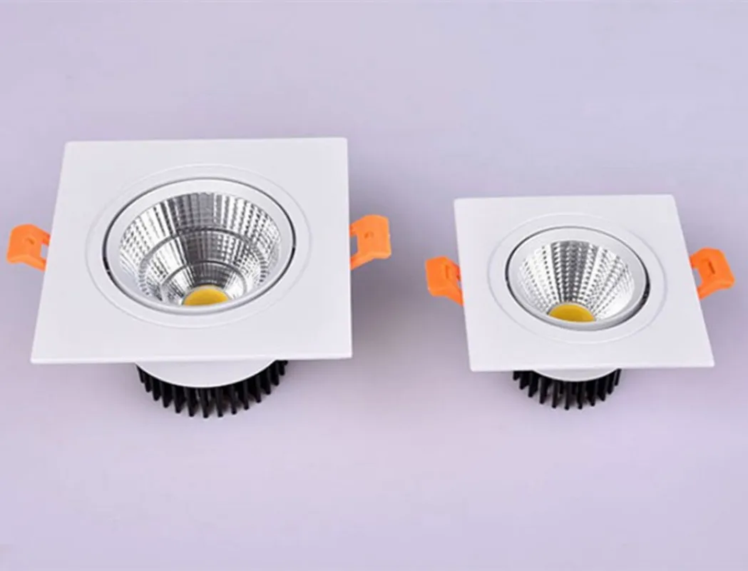 Led Spotlight Ceiling Lamp Recessed LED COB Downlight Dimmable 220V 110V Single double square Led Spot Light