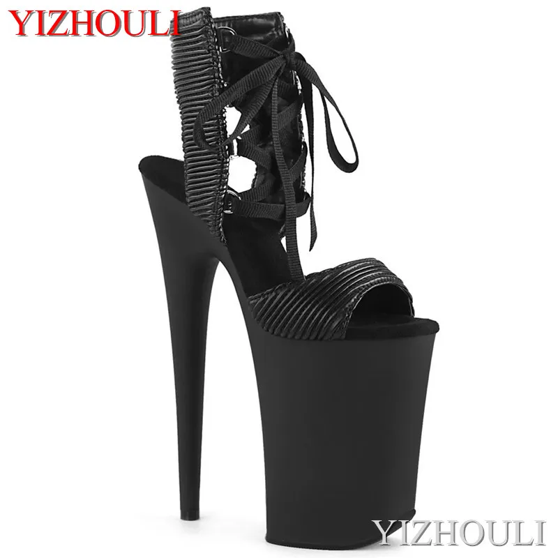 

A sexy 23cm stiletto ankle boot with a strappy upper, a 9in super high heel, and summer dancing shoes