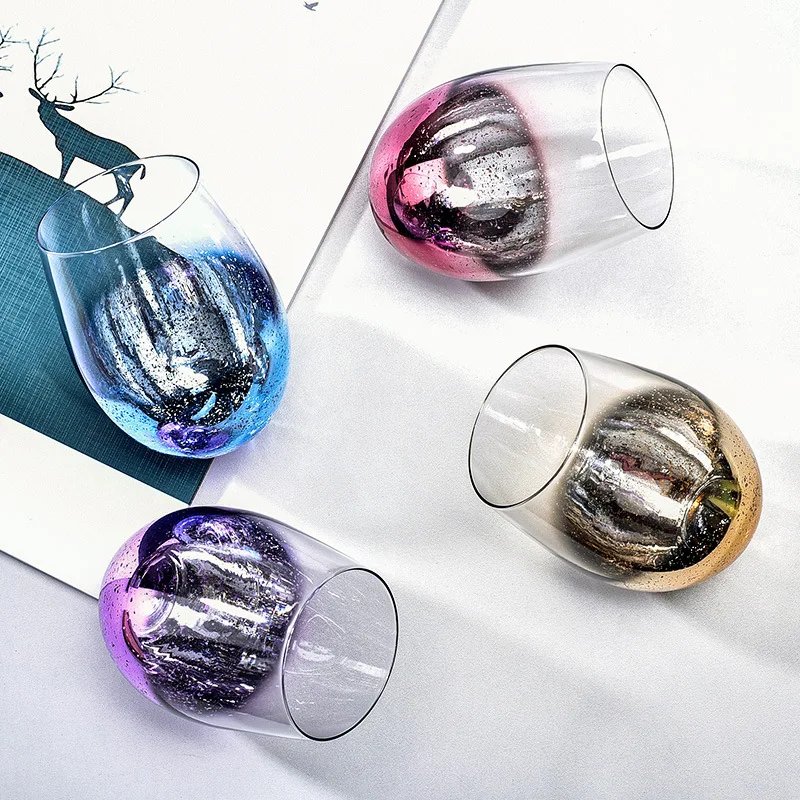 Starry Sky Four-Color Cup Home Glass Water Cup Coffee Table Egg-Shaped Glass Wishing Cup Net Red Creative Cup New Coffee Cup