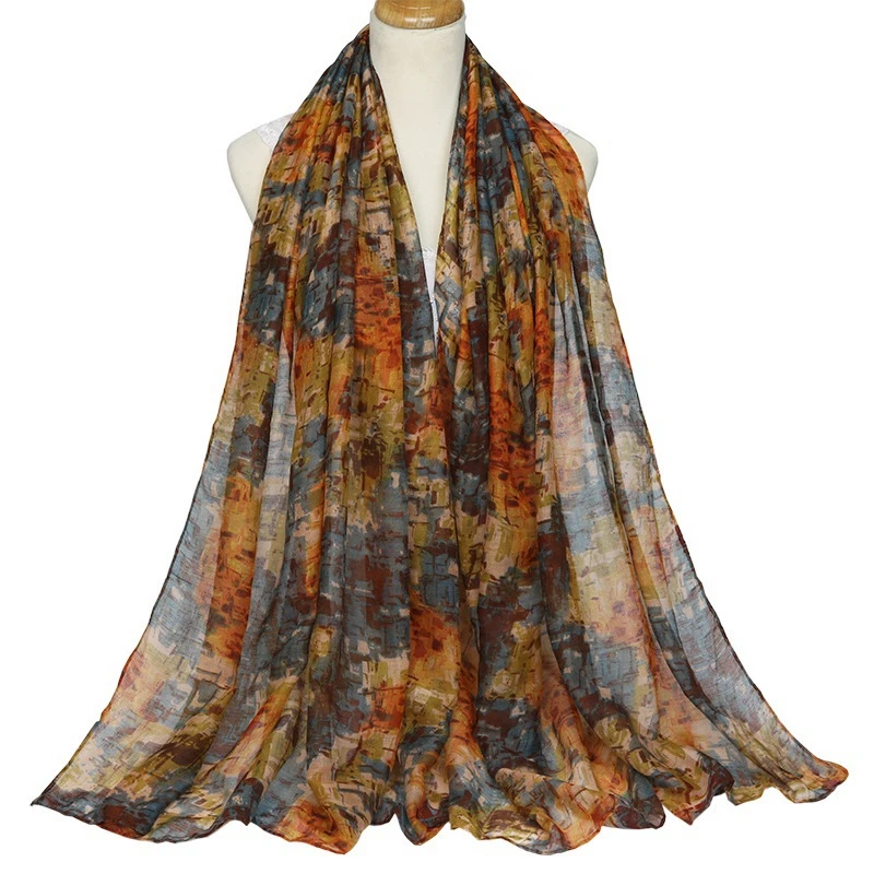 Bufandas cálidas de hilo Bali para mujer, chal estampado de alta calidad, Hijab de algodón liso, nueva marca, Otoño e Invierno