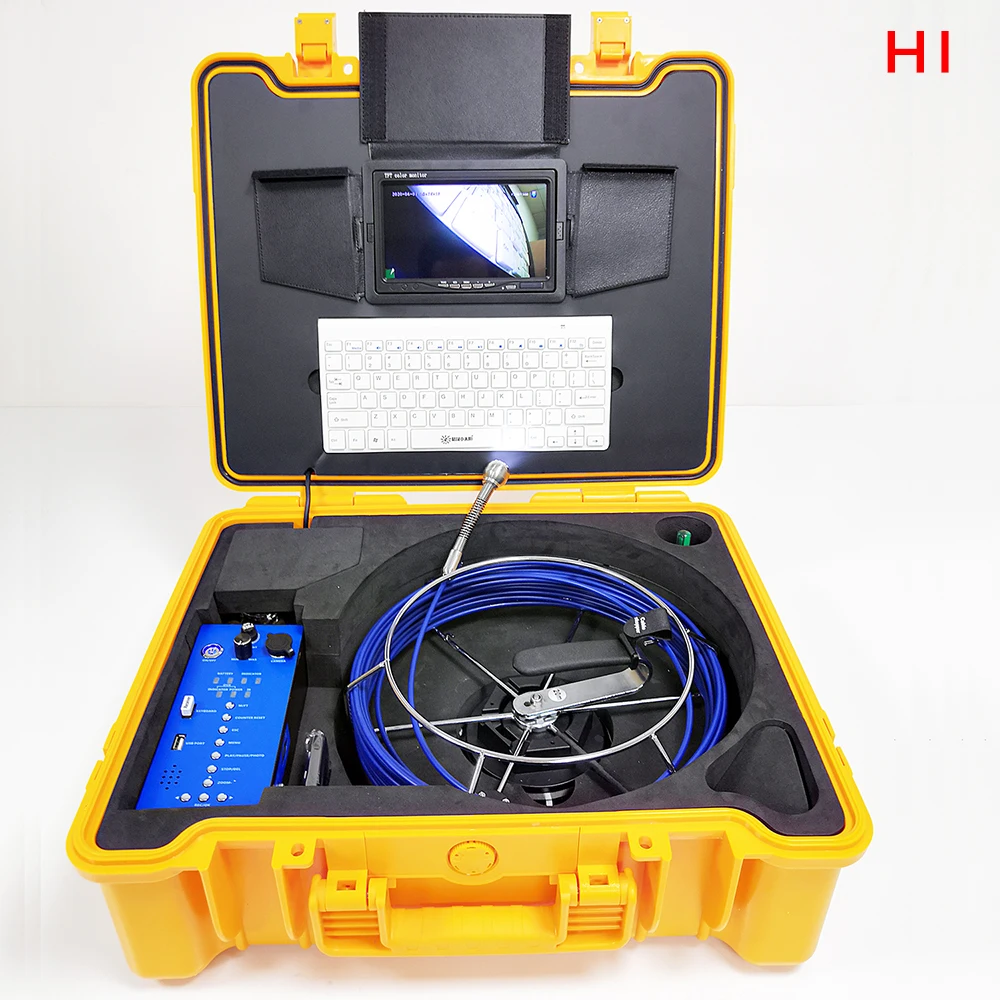 

20m 25mm Pipe Inspection Video Camera DVR Recorder Keyboard Input Function Drain Sewer Pipeline Industrial Endoscope System