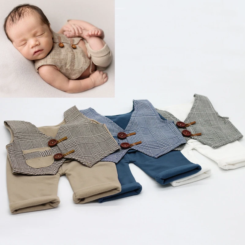 

Props Newborn Baby Photo Studio Vest + Pants Set Newborn Props for Photography Photobooth Accessories Bebe Fotografia Product