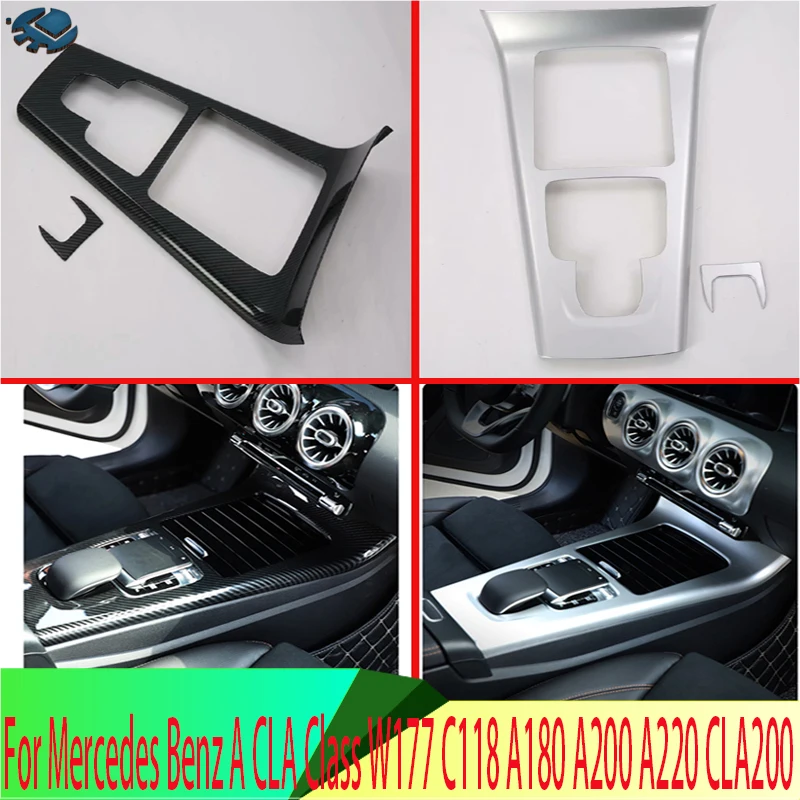 For Mercedes Benz A CLA Class W177 C118 A180 A200 A220 CLA200 Accessories Car Styling Console Panel Trim Cover Plastic Stickers