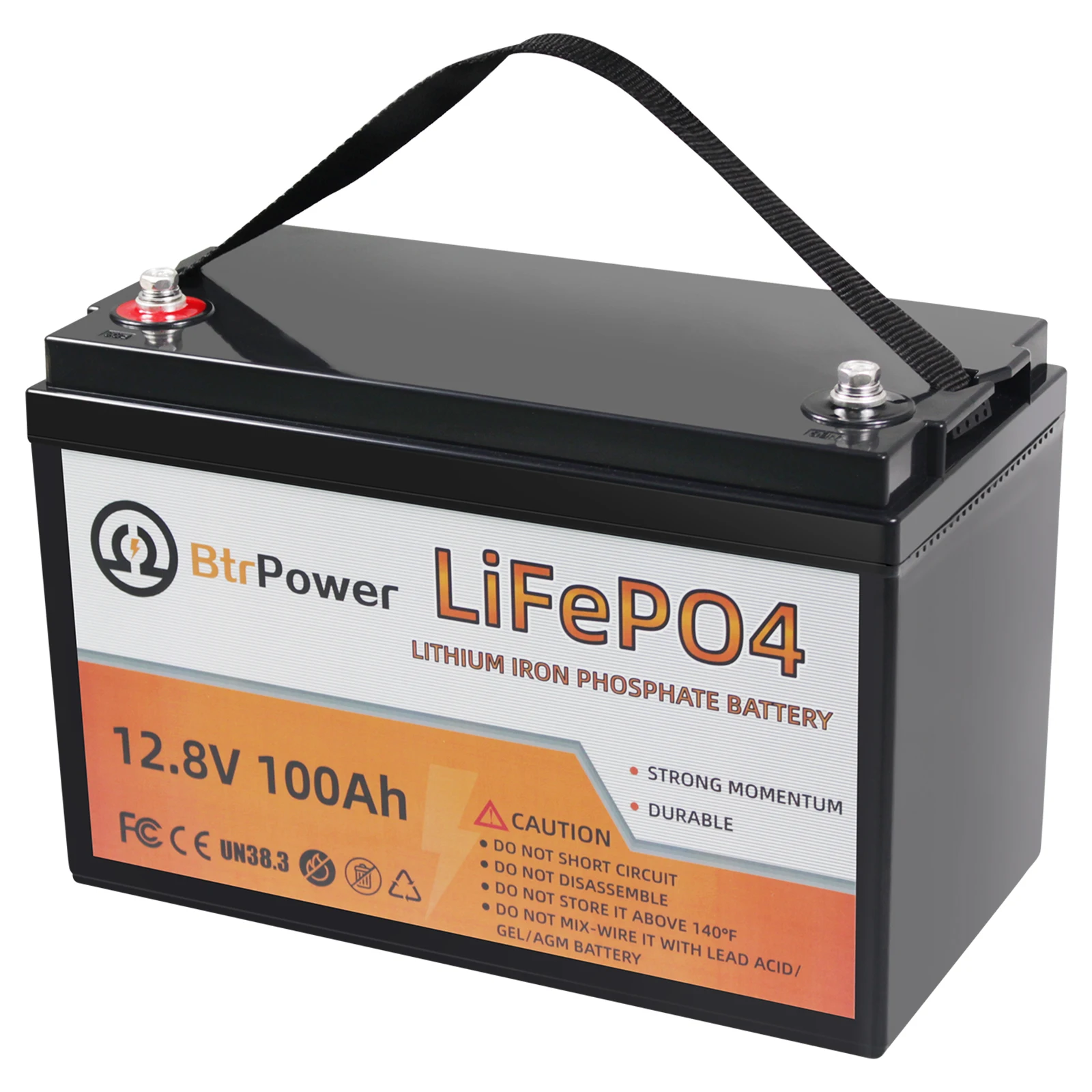 BtrPower 24V 12V LiFePO4 Battery 100-200Ah, Lithium Batteries with 100A BMS, 7000+Deep Cycles 1280Wh Output Power, Support in Se