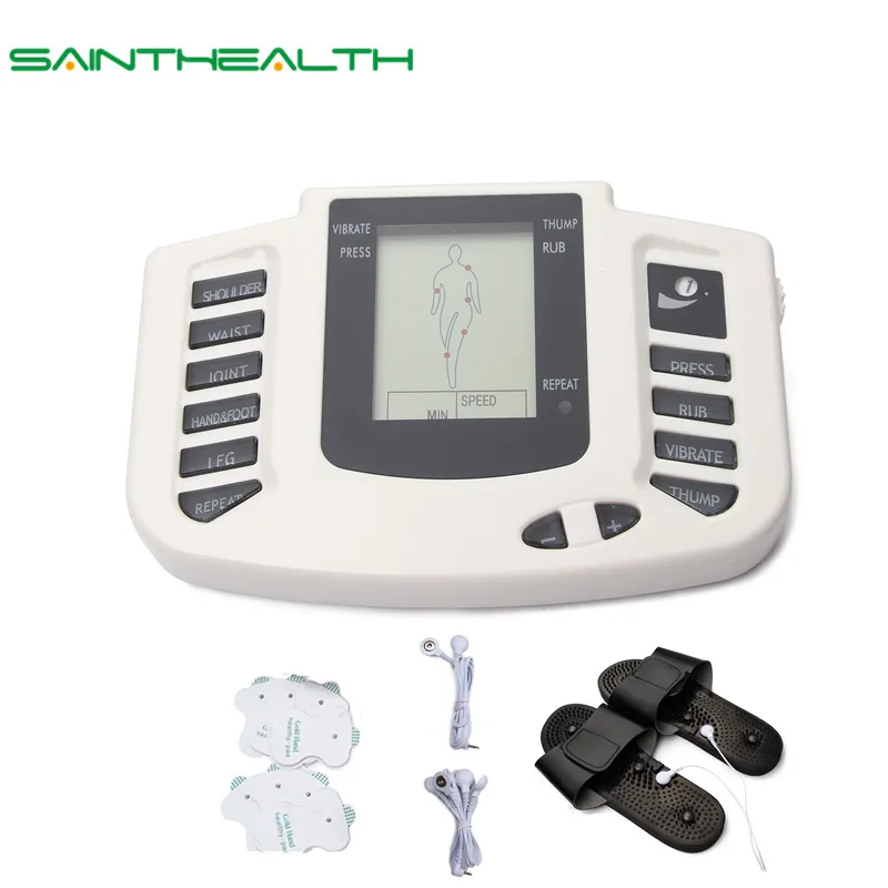 

JR-309 Stimulator Body Relax Muscle Massager Pulse Tens Acupuncture Therapy Slipper+8 Pads+box