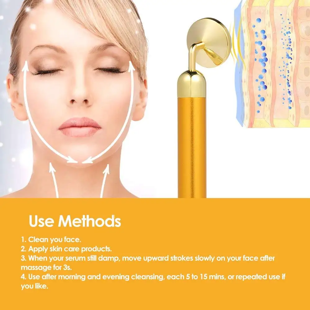 24K Schoonheidsverzorgingstools Gezicht Artefact Face-Lift Stick Gezichtsmassage Stick Jade Roller Face Body Spa Vormgeven Stok Huidpols