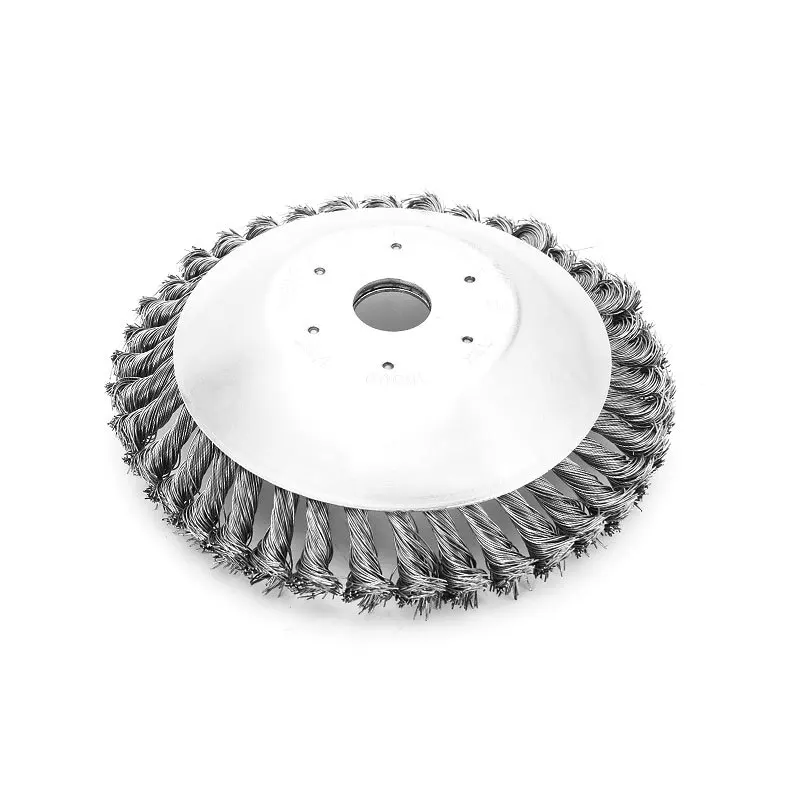 25Mm Diafragma 8 Inch Staaldraad Wieden Borstel Gedraaide Draad Kom Type Roterende Draad Wiel Tuin