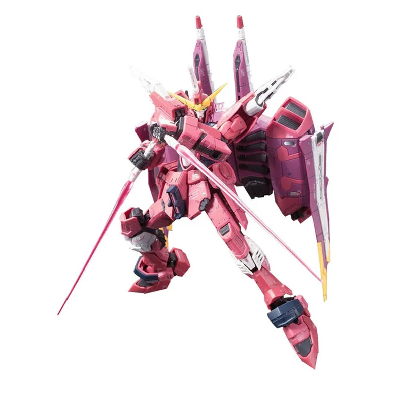 Bandai Gundam ชุดรูป RG 09 1/144 ZGMF-X Justice ของแท้ Gunpla หุ่นยนต์ชุดของเล่นรูปของเล่นเด็ก