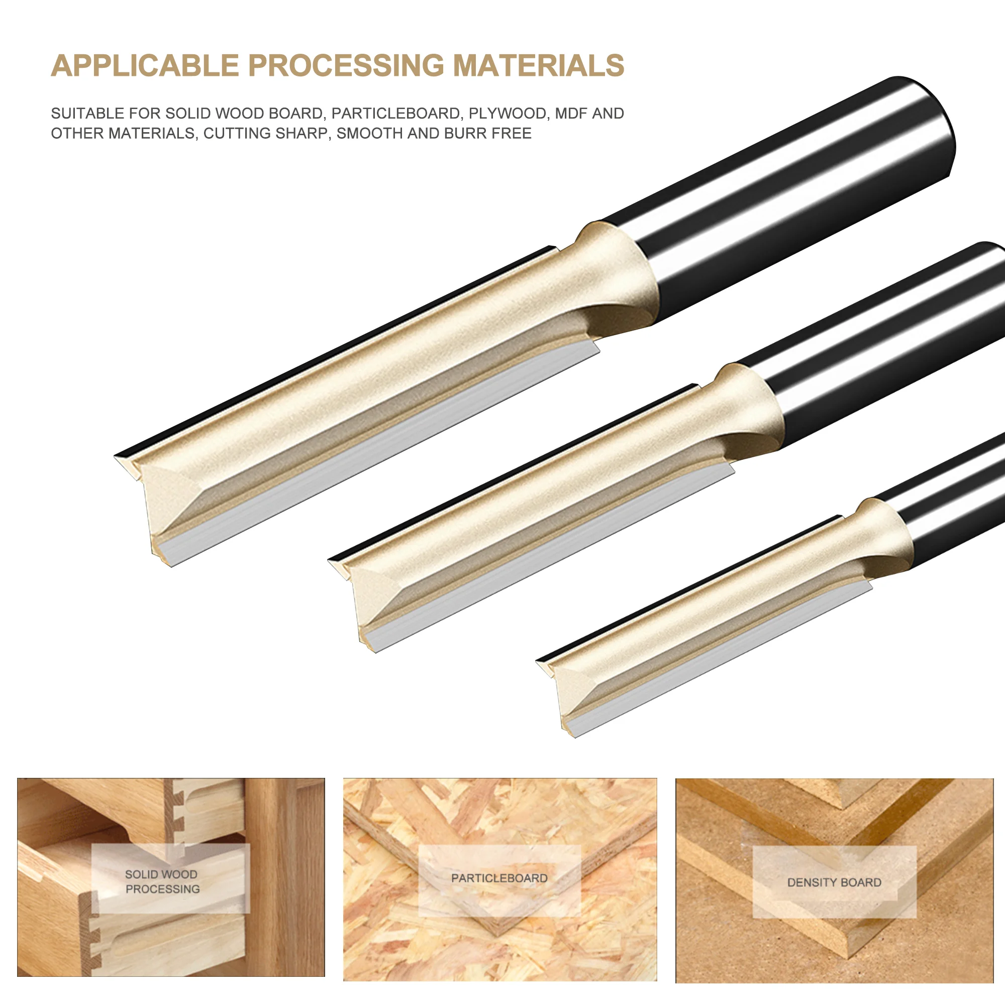 UCHEER-cortador recto de nivel profesional de doble filo, corte de tablero de partículas artificiales, fresa especial para carpintería slo