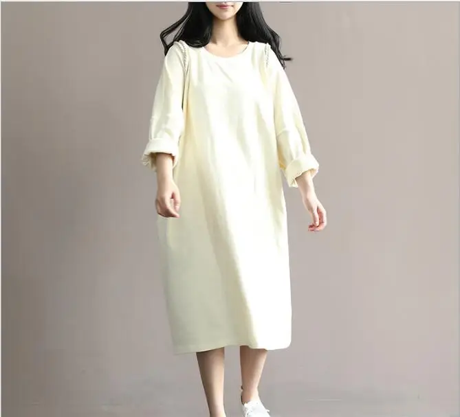 

Autumn Maternity Dresses New O-neck Elegant Evening Dress Plus Size Loose Pregnancy Dress Maternity Clothes for Pregnant Women