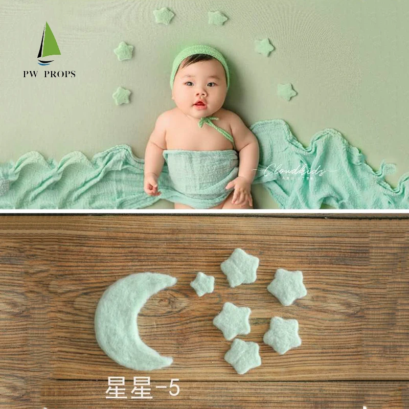 Newborn Star And Moon Posing Photo Prop, Moon Prop And Stars Prop Baby Boy And Girl Photography Props