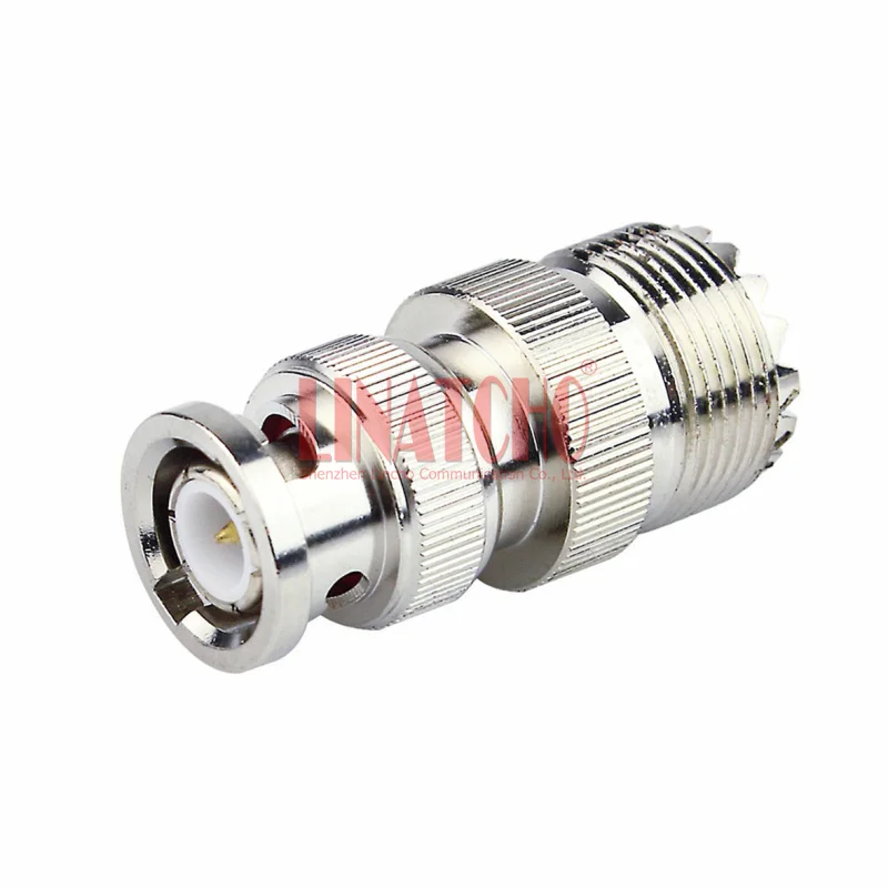 50 Ohm Straight SO259 UHF Female to BNC Male Adaptor Connector for Two-way Radio Antenna