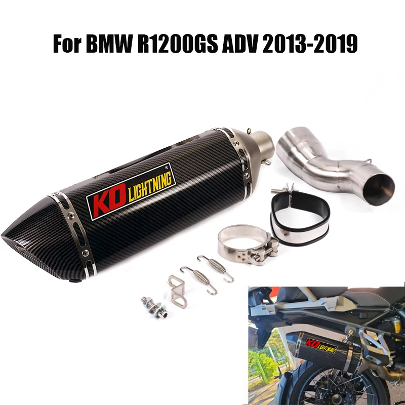 

Exhaust System 470mm Muffler Pipe With DB Killer Escape Slip On Middle Pipe Motorcycle Link Tube For BMW R1200GS ADV 2013-2019