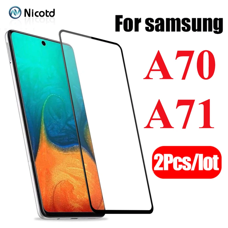 2PCS/Lot Full Coverage Tempered Glass Screen Protector For Samsung Galaxy A70 9H Hardness Protective Glass Film For Galaxy A71