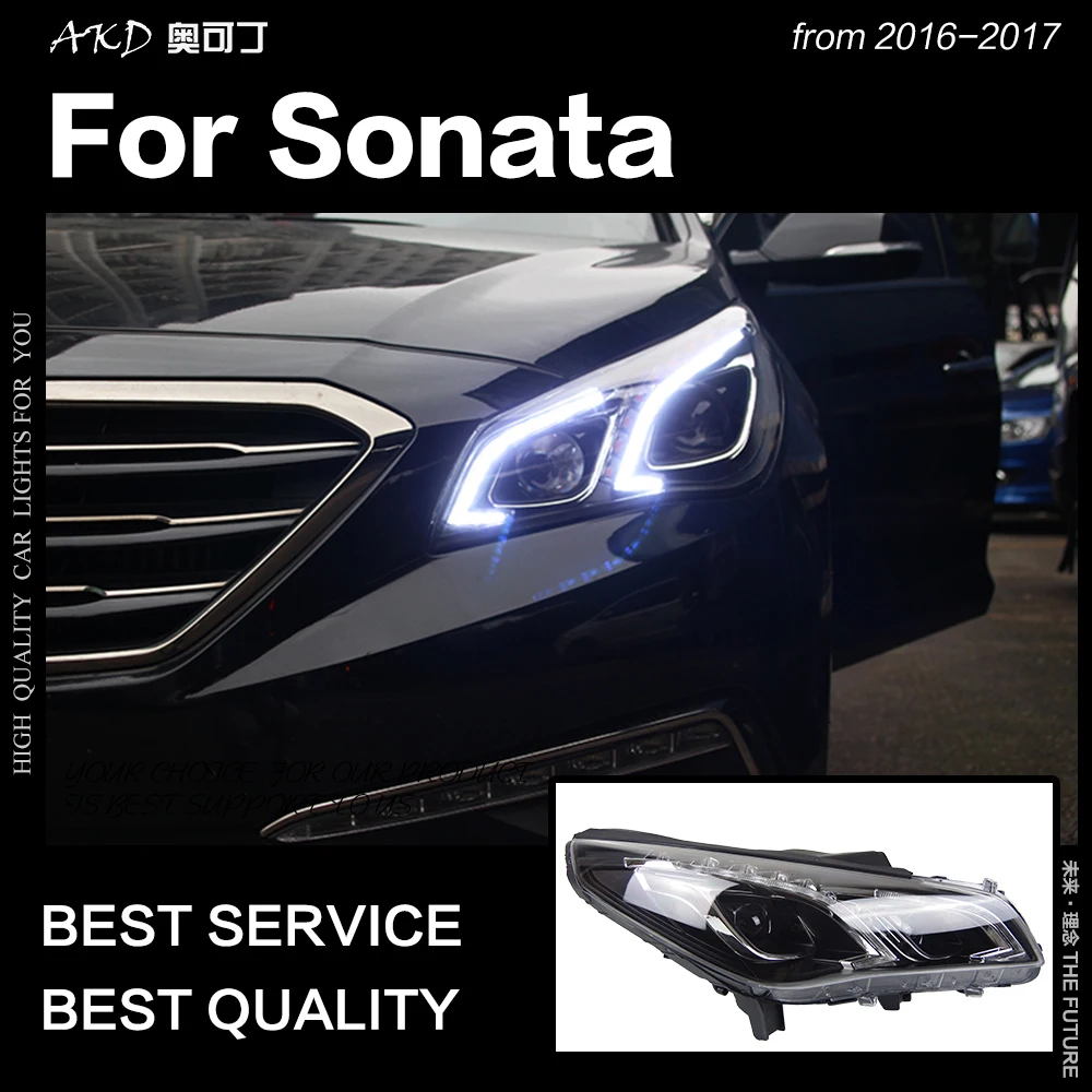 AKD Car Styling Head Lamp for Hyundai Sonata Headlights 2016-2017 New Sonata LED Headlight DRL Hid Bi Xenon Auto Accessories