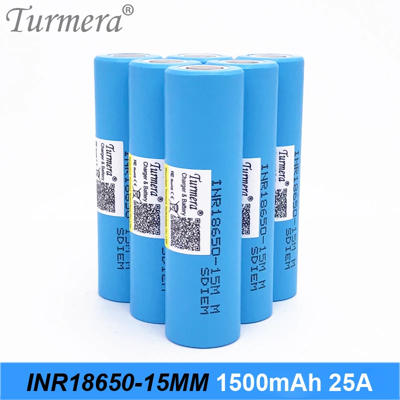 Oryginalna bateria INR 18650-15MM 1500mah 25A 18650 15MM do baterii śrubokręt shura shurik odkurzacz bateria do Turmera