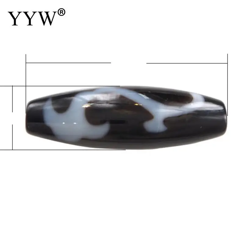 1PC Natural Tibetan Agates Dzi Beads Hole 1.5mm Oval Ruyi Two Tone Healing Beads Good Blessing Size 12x38mm/20x9x3mm