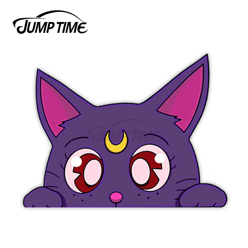 JumpTime 13 x 5cm Anime Luna Peeker Creative Car Sticker Cartoon Decal Bumper Scratch-proof Vinyl Material Windows Decoration