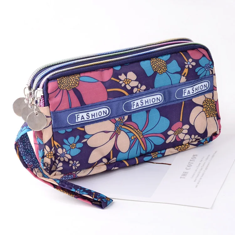 

Coin Purse Women Wallet Canvas Fabric Zipper Lady Purses Moneybags Floral Dot Clutch Wristlet Bags Girl Billfold Wallets