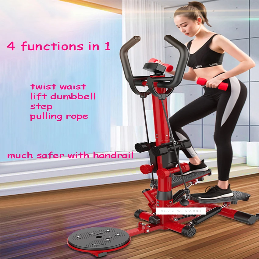 4 Function In 1 Fitness Step Machine Household Handrail Stepping Machine  Weight-loss Multi-Functional Leg Step Fitness Machine