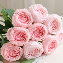 5Pc Simulation Hand Feeling Moisturizing Latex Rose Artificial Flower Decor Home Wedding Roses Real Touch Flowers Bridal Bouquet