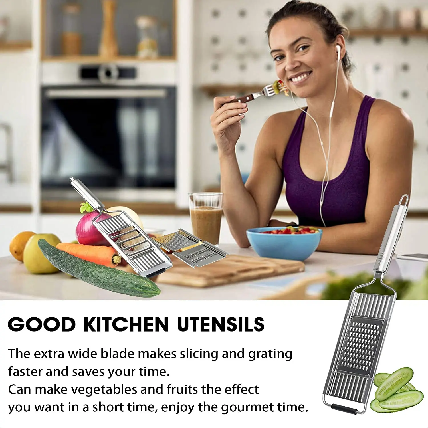 Multipurpose Vegetable Slicer,Adjustable Slicer Cutter Fruit Potato Peeler Carrot Grater Kitchen Accessories