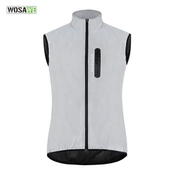 WOSAWE Men Cycling Full Reflective Vest Windbreaker Waterproof Jacket Spring Autumn Windproof Bike Bicycle  Vest Night Glowing