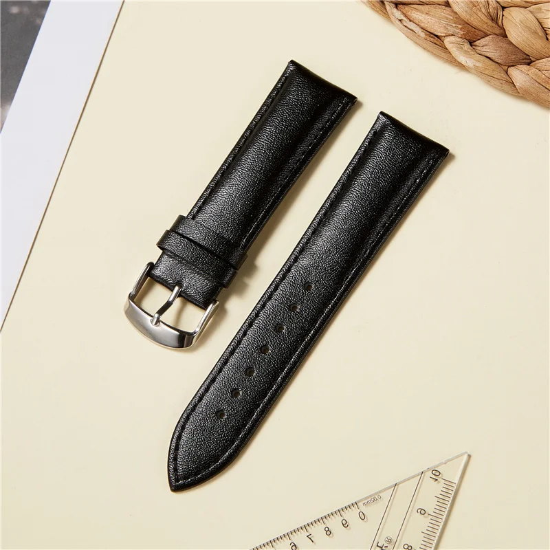 Genuine Leather Watch Band Calfskin Straps Replace Watch Accessories Bracelet Casual Watchbands 14mm 16mm 18mm 20mm 22mm