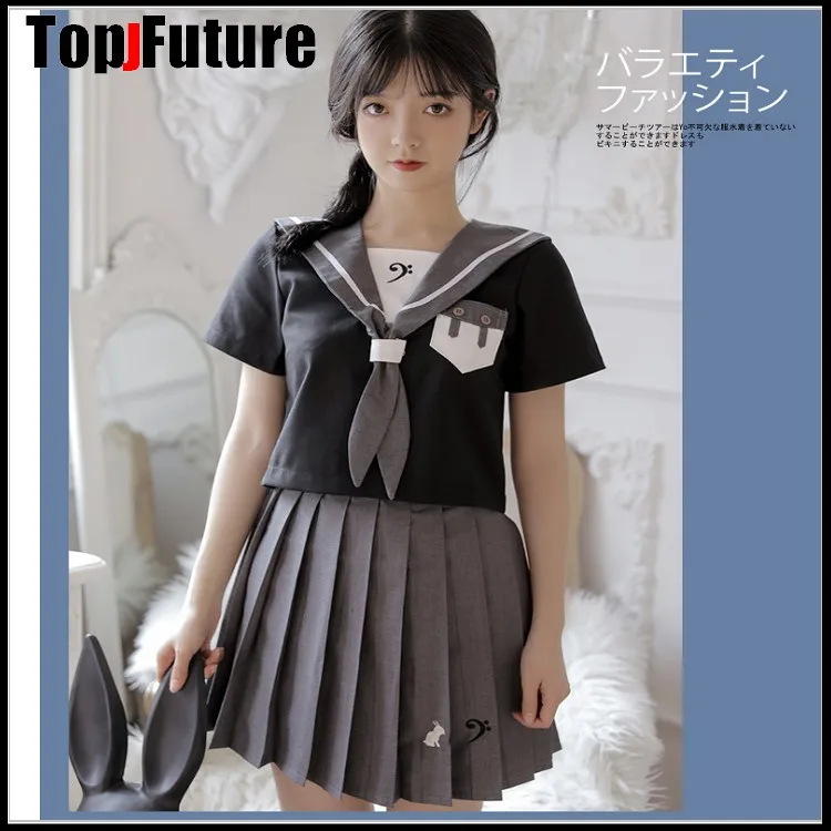 Japanese Korean Sailor Suit Bunny Bass rabbit School Girl Jk Uniform Pleated Skirt School Uniform Cosplay Student Jk Academy