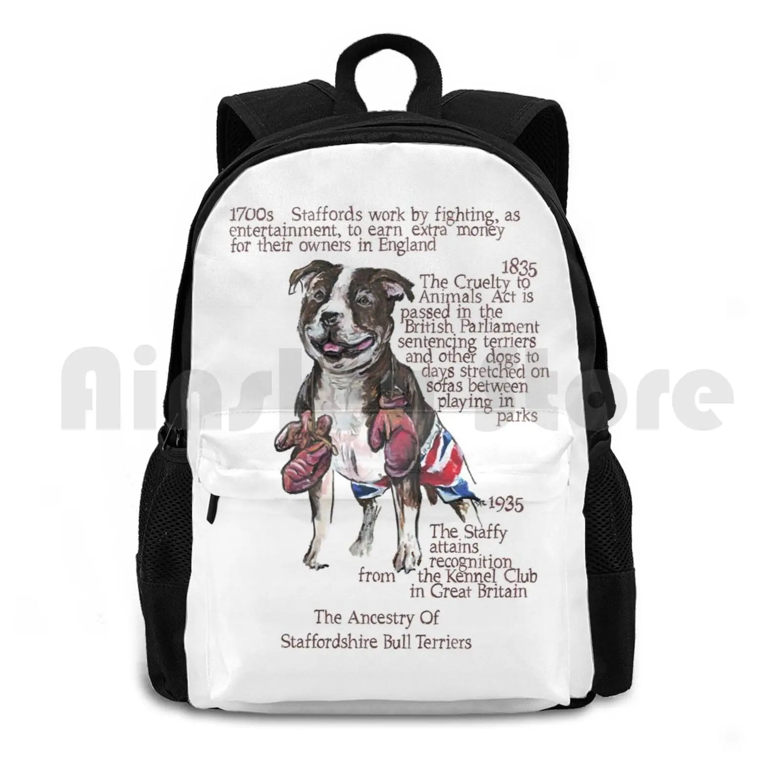 Bull Terrier History Outdoor Hiking Backpack Riding Climbing Sports Bag Bull Terrier Bull Terrier History Bull Terrier Art