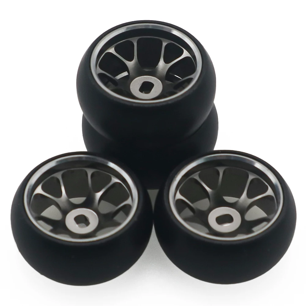4pcs/set alloy wheel rim 10 spoke +drift tire for rc 1/28 Wltoy K969 K989 P929 rally kyosho mini-Z Q D hobby model car - view 5