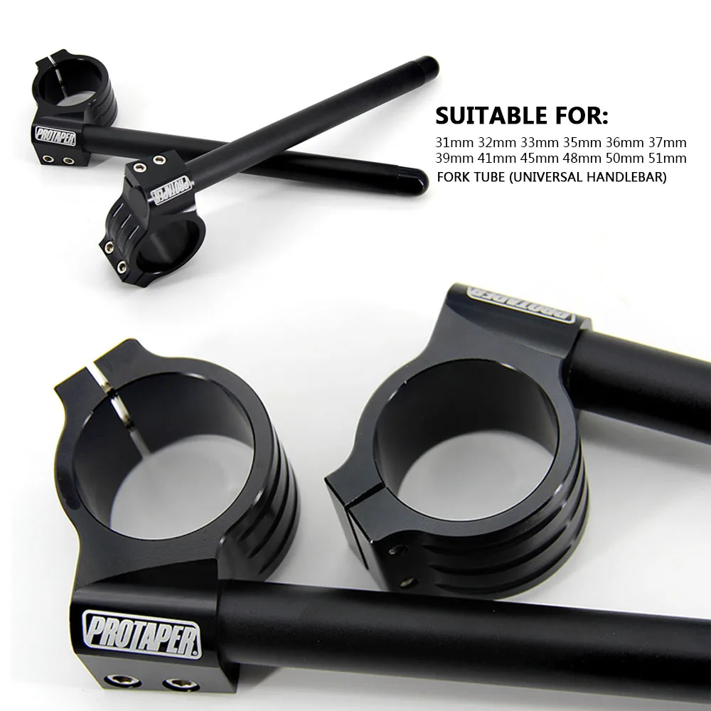 

PRO Universal Stainless Steel Matte Black Racing CNC 31MM- 51MM 37MM 41MM Clip On Ons Fork Riser Regular Handlebars dropshipping