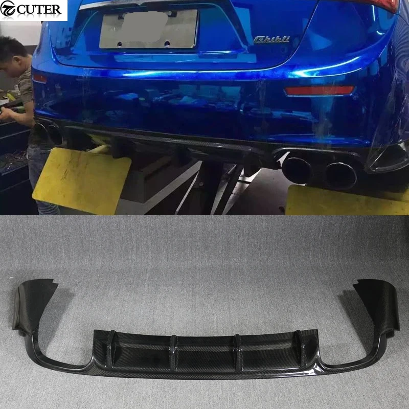 

Carbon Fiber FRP Rear Bumper Lip Diffuser for Maserati Ghibli Sq4 Car Body kit 14-17