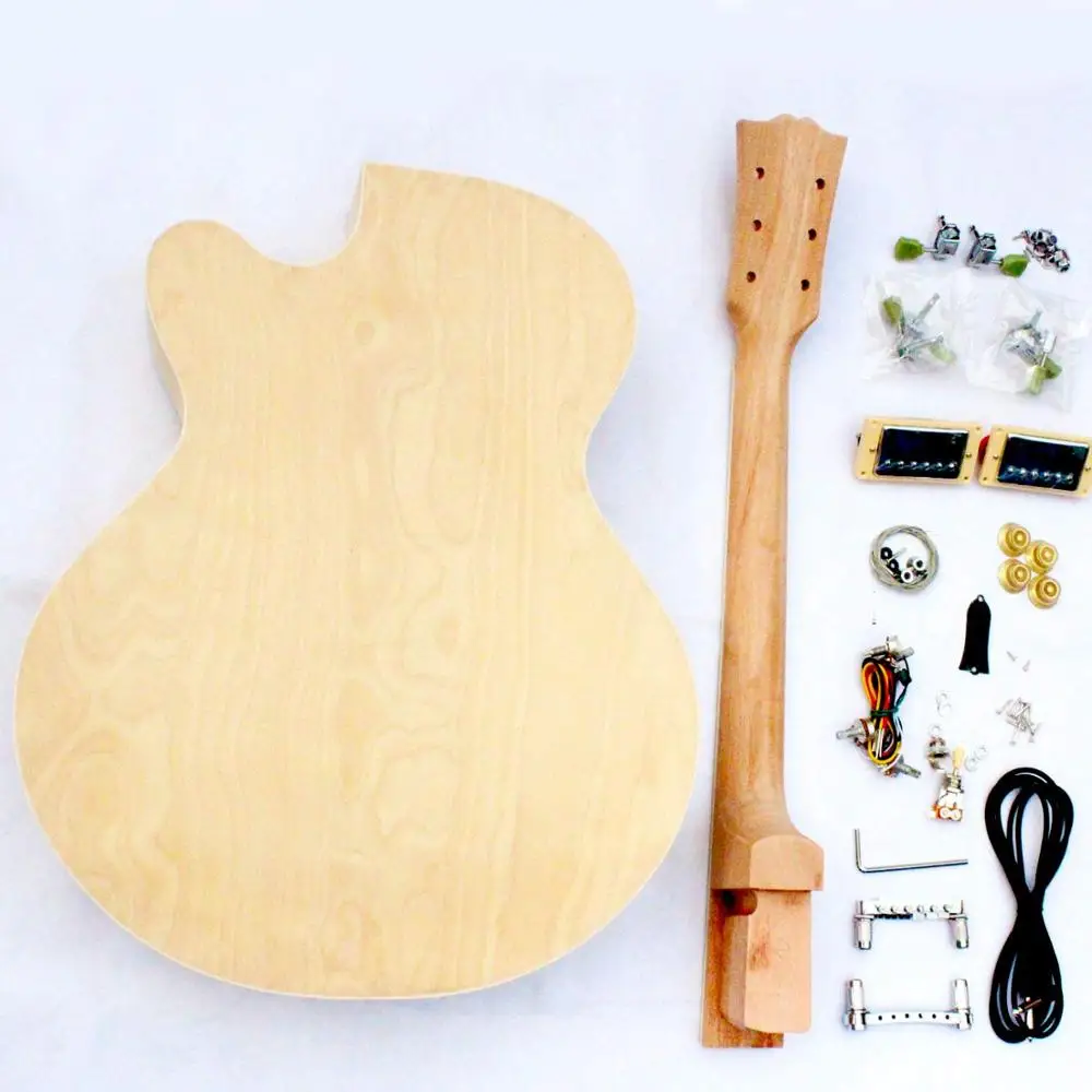 PROJECT SEMI HOLLOW DIY ELECTRIC GUITAR KIT WITH ALL ACCESSORIES BY CNC