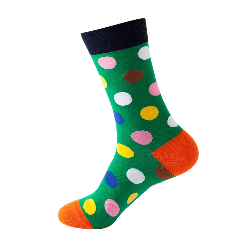 Women Crew Socks Funny Cute Cartoon candy colour dot crew socks Happy Harajuku skateboard Socks sox dropshipping