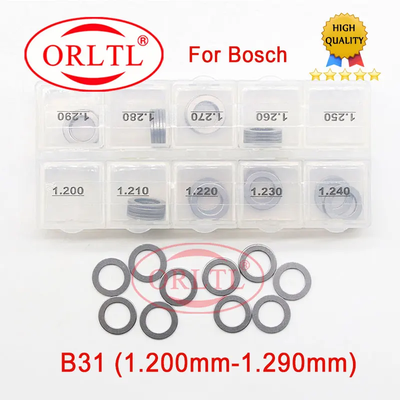 

50PCS Injector Nozzle Washer B31 Diesel Injector Washer, Fuel Injection Shim Kits Gasket Size: 1.20mm-1.29mm