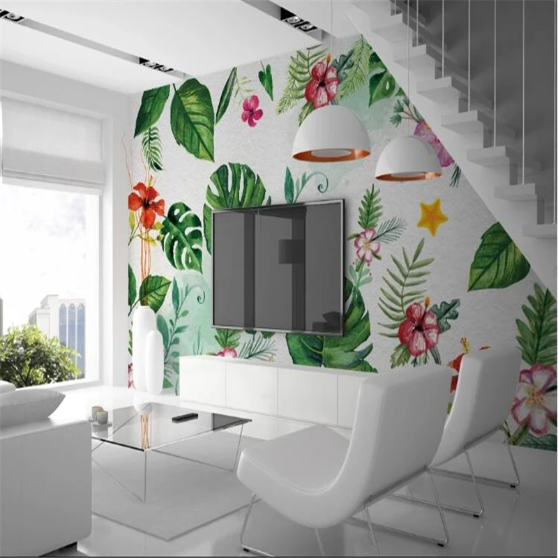 wellyu Custom wallpaper papel de parede Tropical rainforest plant banana leaf wallpaper background wall design papel parede