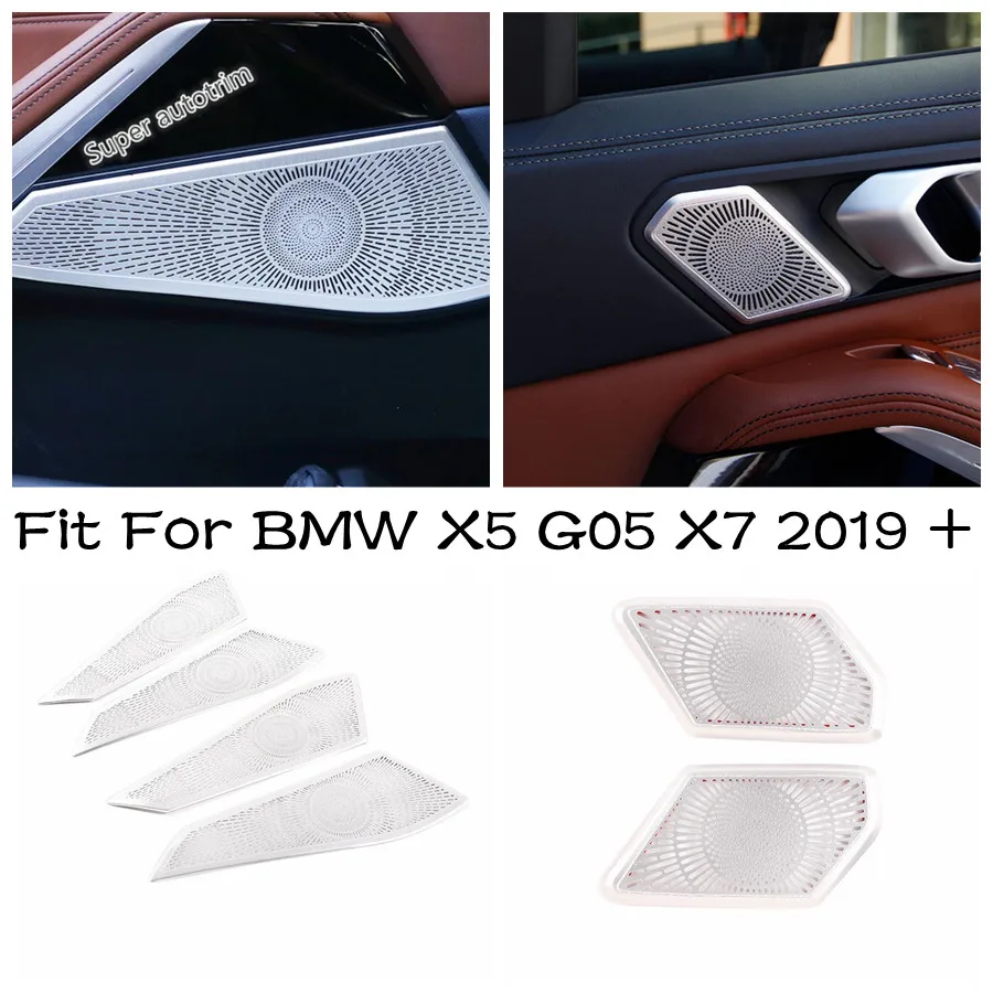 

Car Door Stereo Speaker Audio Loudspeaker Sound Cover Trim Metal Interior Refit Kit Accessories For BMW X5 G05 X7 2019 - 2024