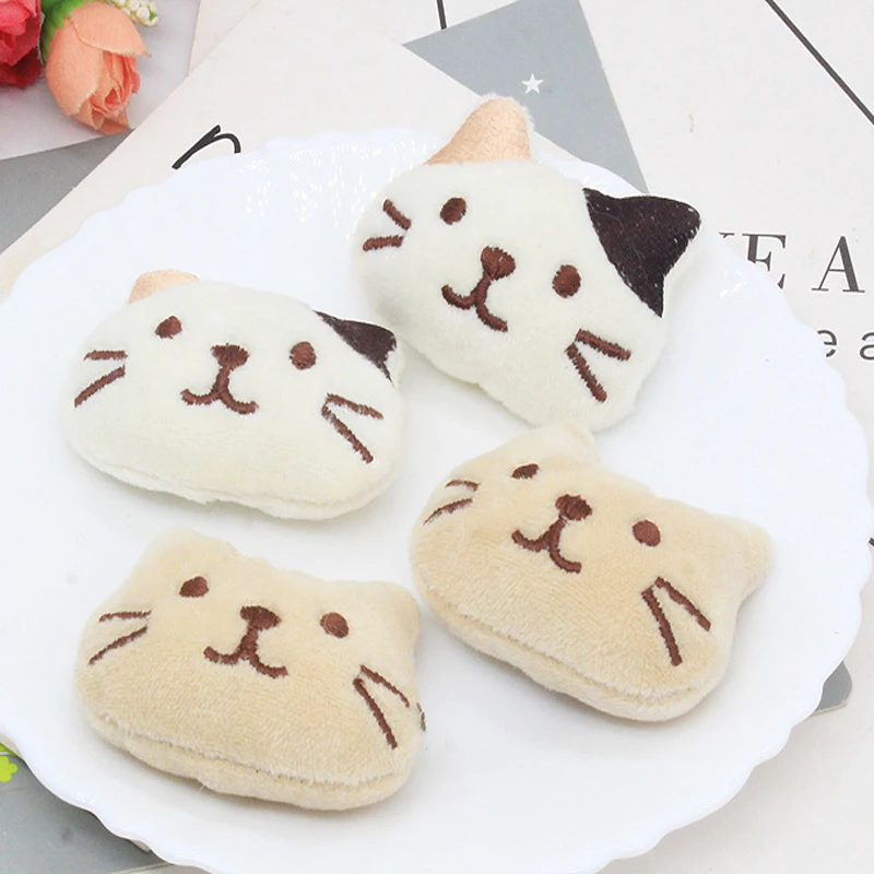 10pcs/lot 4.2*5.5cm DIY Handmade sweet cat dolls Padded Patches Appliques For Clothes Sewing Supplies DIY Hair Decoration