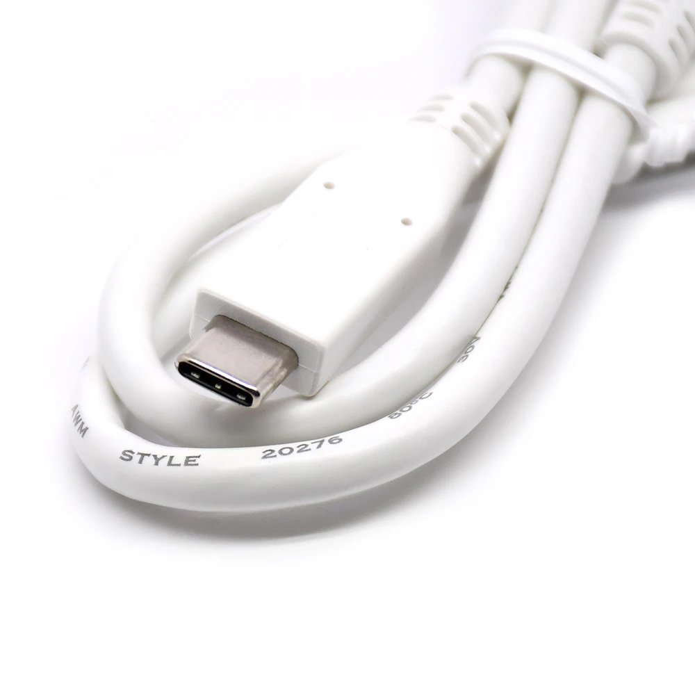 USB3.1 Tipe-C Kabel USB-C Male To Male Charge dan Kabel Data untuk Macbook Laptop dan Tablet 50Cm warna Putih 100W