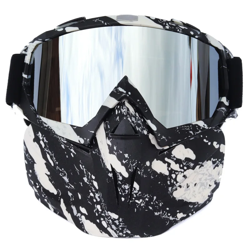 2019 hot Vintage Motorcycle Shark Helmet Goggles Motocross Helmet Glasses Retro Windproof Open face Helmets Goggles Mask