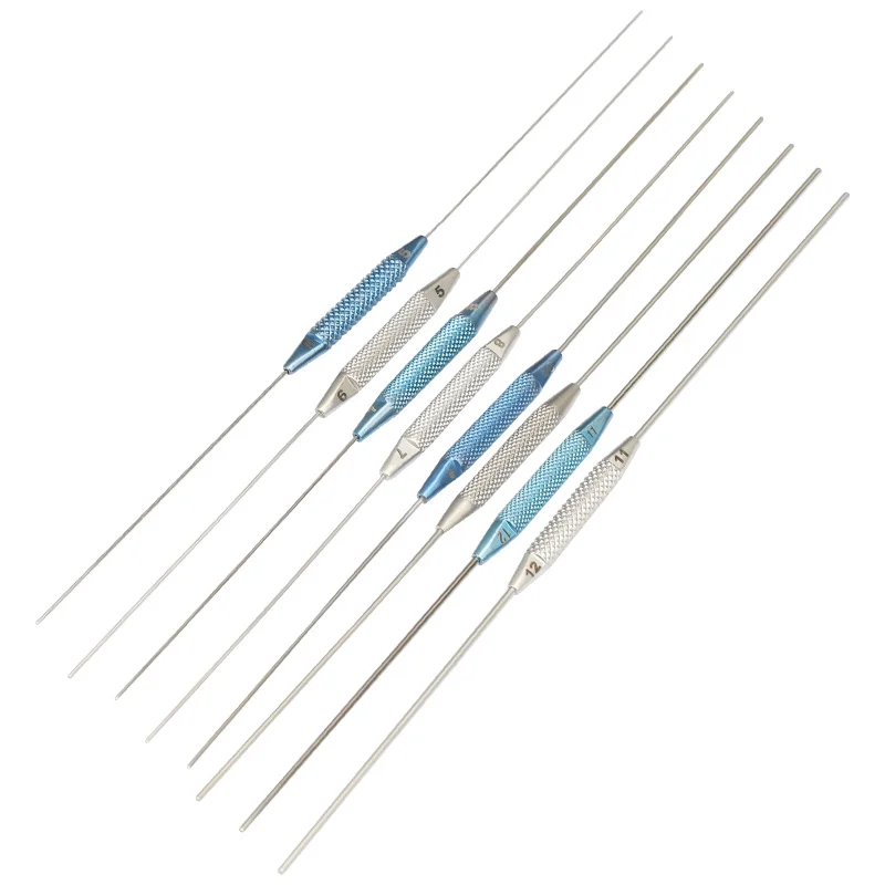 

4pc/set ophthalmic instruments double ended lacrimal passage probe flushing stainless steel titanium probe plugging tool