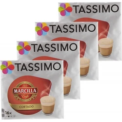 Tassimo Marcilla Cortado Cápsulas- Pack 4 Paquetes (64 Cápsulas)