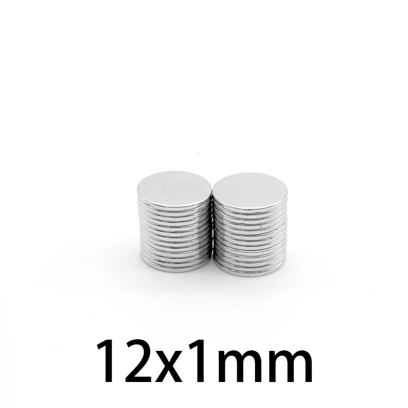 20~500pcs 12x1mm Thin Circular Powerful Magnets 12mmx1mm Neodymium Disc Magnet 12*1mm Permanent NdFeB Magnets 12*1 Small Magnet