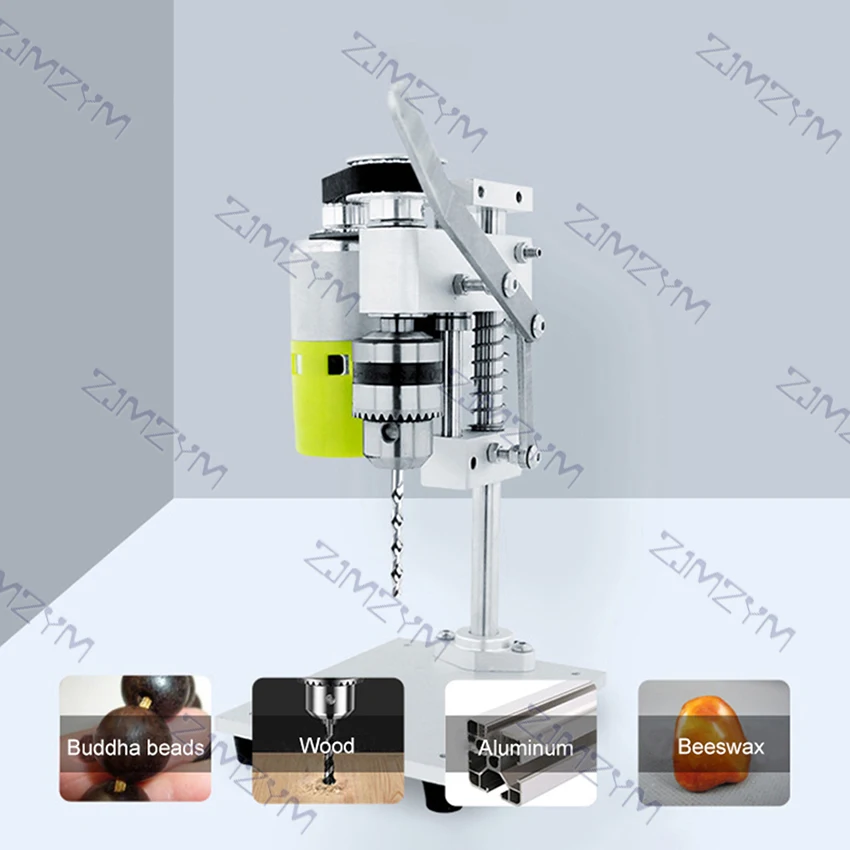 100W High Precision Mini Drill Press 7 Speeds Drilling Chuck 1.5-10mm Small Electric Bench Drill DIY Wood Metal Drilling Machine