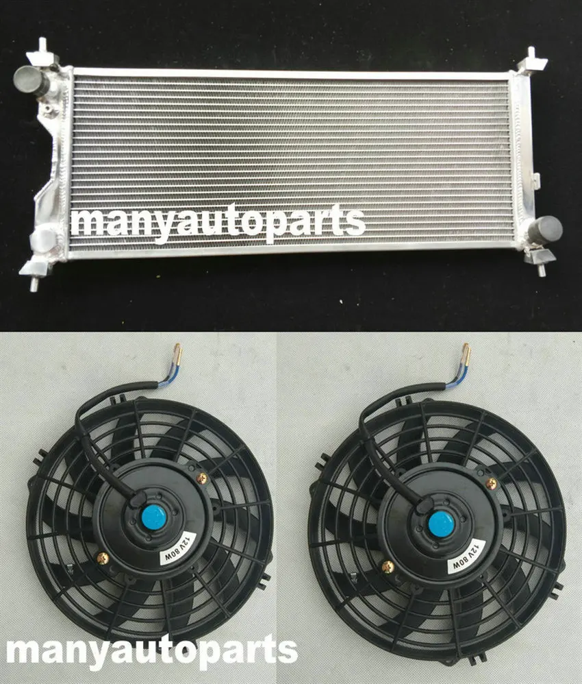 Aluminum Radiator & FAN For OPEL/Vauxhall Corsa Combo B 1.5/1.7L Turbo Diesel 1993-2001 MT 4EC1/4EE1/T4EC1