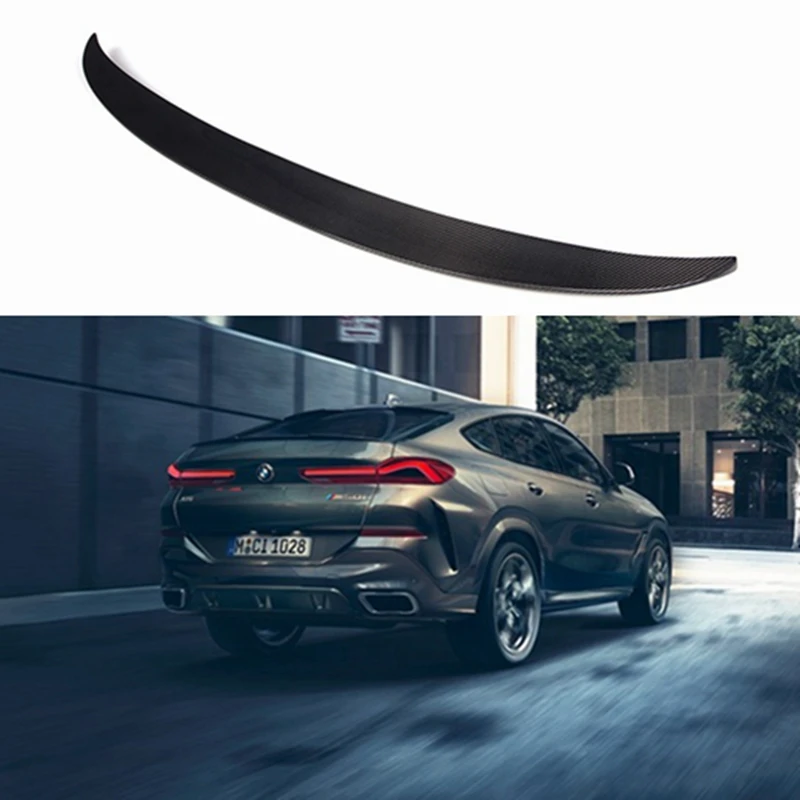 For BMW 2020+ X6 G06 & F96 (X6M),High Gloss Finish Carbon Fiber Rear Trunk Spoiler