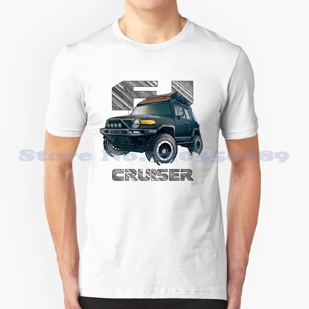 Cruiser ( Xj10 ) Black 100% Cotton T-Shirt Fj40 Design Line Art Overland Offroad Robert1117 Rob Schlueter Hand Sketch 4Wd 4X4