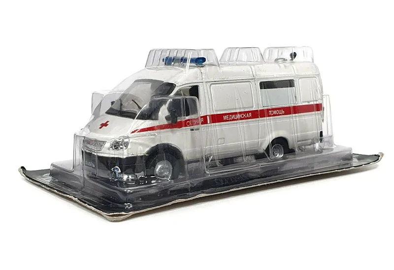 NEW DeAGOSTINI Scale model 1/43 GAZ 32214 Gazel Ambulance Bus USSR Car diecast car for collection gift